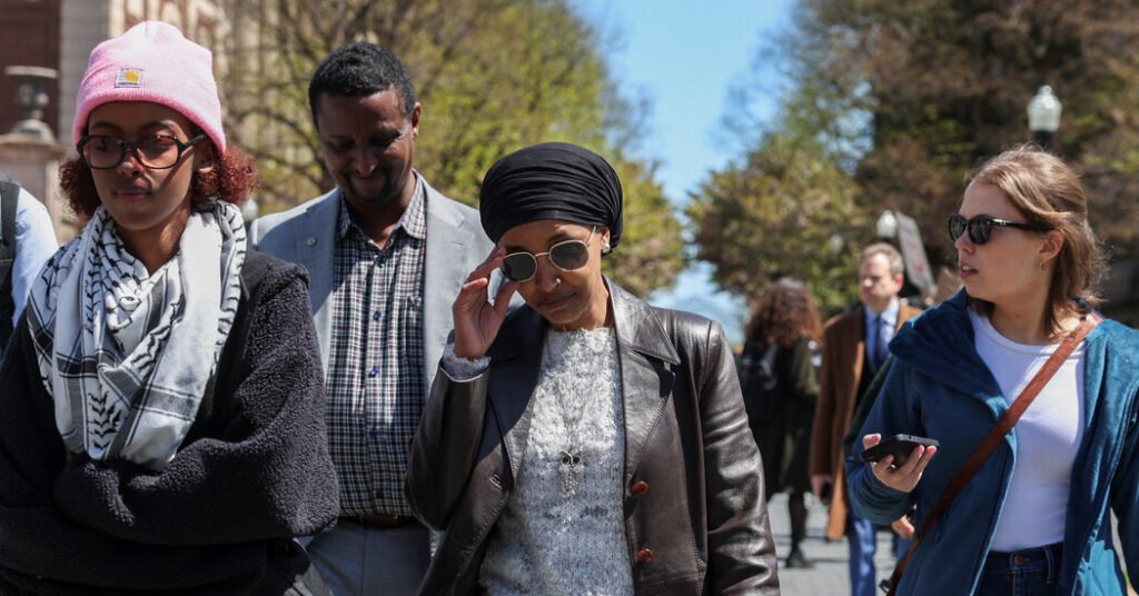 Ilhan Omar enters Democratic political storm over Gaza war