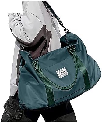 Sport Travel Duffle Bag Large Gym Tote Bag for Women, Weekender Bag Carry on Bag for Airplane, Ladies Beach Bag Overnight Bag Waterproof Bag Luggage Bag with Wet Bag Peacock Blue