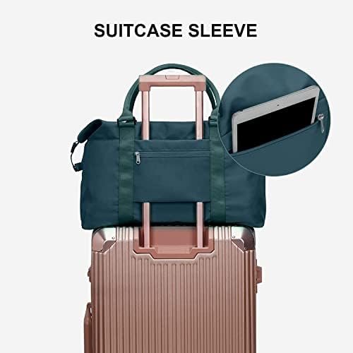 Sport Travel Duffle Bag Large Gym Tote Bag for Women, Weekender Bag Carry on Bag for Airplane, Ladies Beach Bag Overnight Bag Waterproof Bag Luggage Bag with Wet Bag Peacock Blue - Image 5