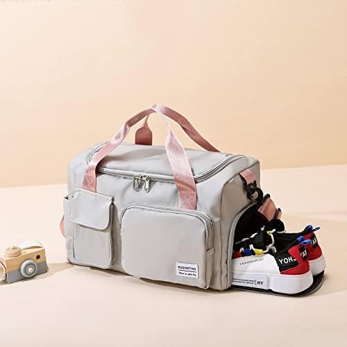 Small Gym Bag for Women, Waterproof Duffle Bag Carry On Weekender Bag with Shoe Compartment & Wet Pocket, Gym Tote Bag for Travel, Workout, Sport - Image 7