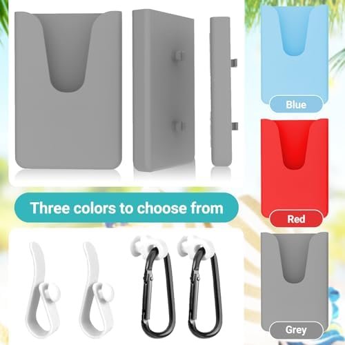 Silicone Phone Holder Compatible with Bogg Bag, with 4Pcs Hooks Set Accessories Phone Case Insert Accessories for Bog Bags Phone Holder Attachment for Beach Tote Bags, Fits All Cell Phones (Grey) - Image 2