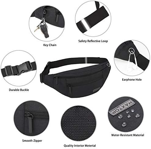 MAXTOP Large Crossbody Fanny Pack with 4-Zipper Pockets,Gifts for Enjoy Sports Festival Workout Traveling Running Casual Hands-Free Wallets Waist Pack Phone Bag Fits All Phones - Image 4