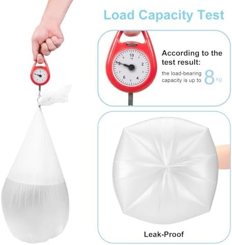 Small Trash Bags Bathroom Garbage Bags 4 Gallon, Inwaysin 15-20 Liter White Mini Trash Bags, Office Waste Basket Liners Compostable Plant Based Bin Bags, 200 Count - Image 5