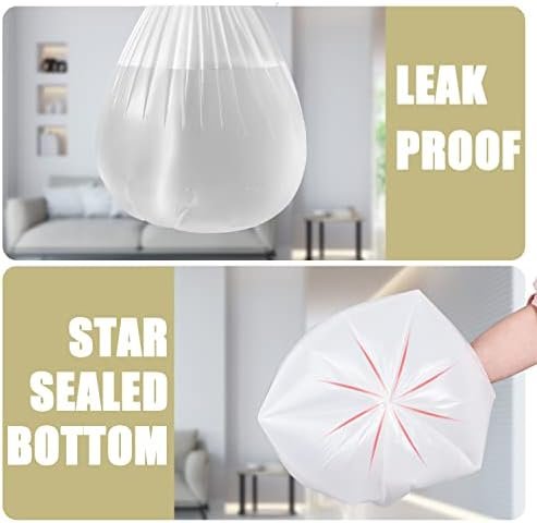 Small Trash Bags 4 Gallon - 100 Count 4 Gallon Trash Bag, Small Garbage Bags for Office Bedroom Bathroom Trash Bags, White 4 Gal Small Trash Can Liners - Image 6
