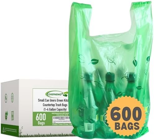 T-shirt Grocery Shopping Bags (600 ct.) Biodegradable Green Restaurant Bags (11.5" x 6.5" x 22") Multipurpose Pet Waste Bag Compatible with Arm & Hammer Swivel Bin & Rake pooper scooper
