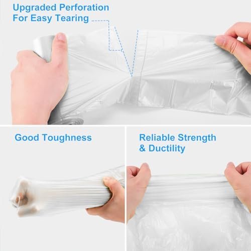 Small Trash Bags Bathroom Garbage Bags 4 Gallon, Inwaysin 15-20 Liter White Mini Trash Bags, Office Waste Basket Liners Compostable Plant Based Bin Bags, 200 Count - Image 4