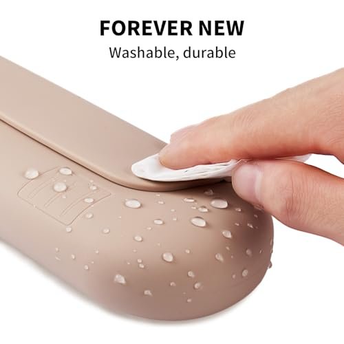 Silicone Makeup Brush Holder Travel Cosmetic Bag:Soft Portable Cosmetic Face Brushes Holder with Upgrade Anti-Fall Out Magnetic Closure, Large Travel Makeup Brush Case - Walnut - Image 5