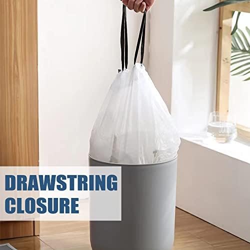 Small Trash Bags 4 Gallon - Drawstring, Individual Unscented Small Garbage Bags, White Trash Can Liners For Bathroom, 57 Count - Image 2