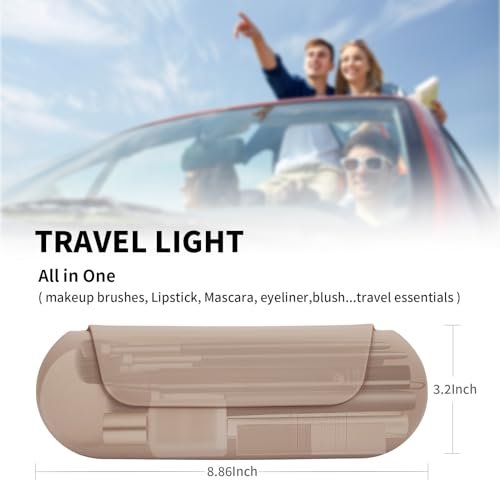 Silicone Makeup Brush Holder Travel Cosmetic Bag:Soft Portable Cosmetic Face Brushes Holder with Upgrade Anti-Fall Out Magnetic Closure, Large Travel Makeup Brush Case - Walnut - Image 6