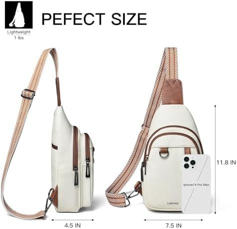 Sling Bag for Women Men Leather Small Sling Backpack Daypack Anti Theft Fanny Pack Crossbody Purse Travel - Image 5