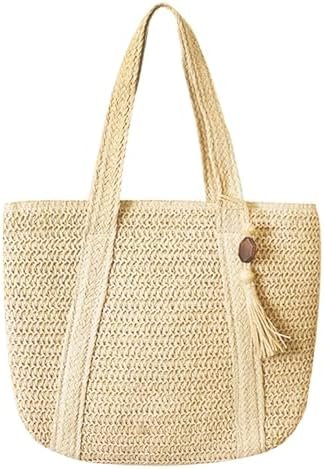 Straw Beach Tote Bag for Women Woven Large Beach Bag Beach Purse Vacation Hand-Woven Summer Beach Bag Rattan bag