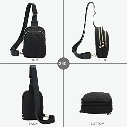 Small Crossbody Sling Bags for Women Men, 3 Zipper Pocket Cell Phone Purse Fanny Packs for Women - Image 6