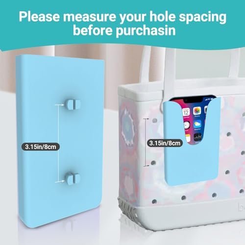 Silicone Phone Holder Compatible with Bogg Bag, with 4Pcs Hooks Set Accessories Phone Case Insert Accessories for Bog Bags Phone Holder Attachment for Beach Tote Bags, Fits All Cell Phones (Grey) - Image 4