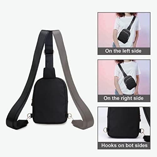Small Crossbody Sling Bags for Women Men, 3 Zipper Pocket Cell Phone Purse Fanny Packs for Women - Image 5