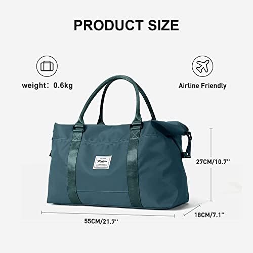 Sport Travel Duffle Bag Large Gym Tote Bag for Women, Weekender Bag Carry on Bag for Airplane, Ladies Beach Bag Overnight Bag Waterproof Bag Luggage Bag with Wet Bag Peacock Blue - Image 2