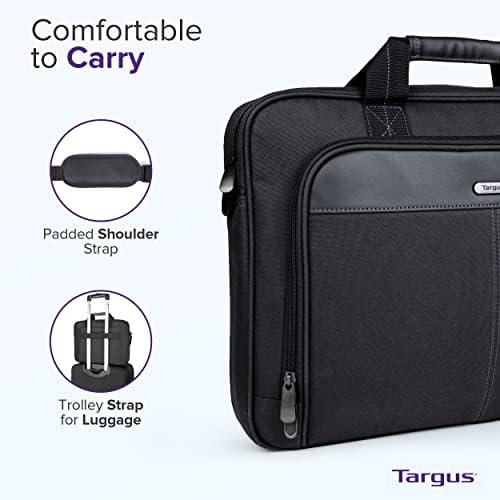 Targus Laptop Bag Classic Slim Briefcase Messenger Bag, Spacious, Ergonomic, Foam Padded Laptop Case for Devices - Image 5