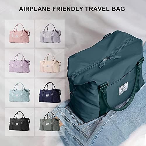 Sport Travel Duffle Bag Large Gym Tote Bag for Women, Weekender Bag Carry on Bag for Airplane, Ladies Beach Bag Overnight Bag Waterproof Bag Luggage Bag with Wet Bag Peacock Blue - Image 6