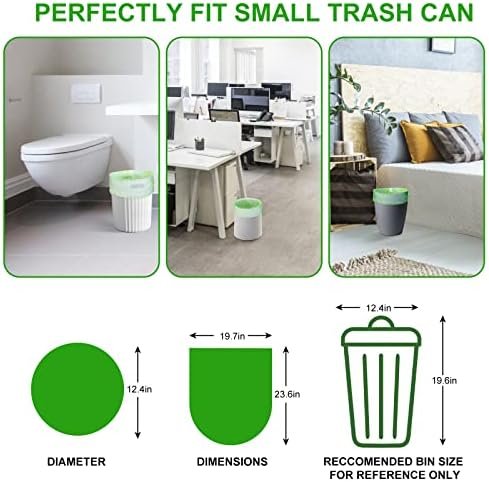 Small Trash Bags 4-6 Gallon, Inwaysin 200 Count Biodegradable Trash Bags 4 Gallon, Extra Strong Small Garbage Bags Unscented, Size Expanded, Green, for Bathroom Bedroom Office Kitchen Trash Can - Image 6