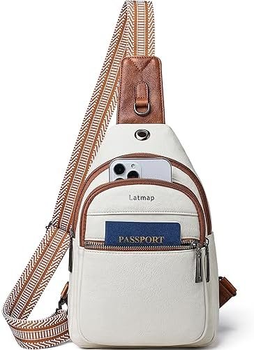 Sling Bag For Women Men Crossbody Shoulder Tote Blet Bags Backpack Fanny Pack Travel Purse Faux Leather