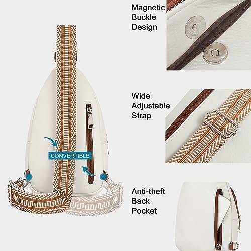 Small Sling Bag for Women, Vegan Leather Fanny Pack Crossbody Bags for Women, Chest Bag With Guitar Strap - Image 5