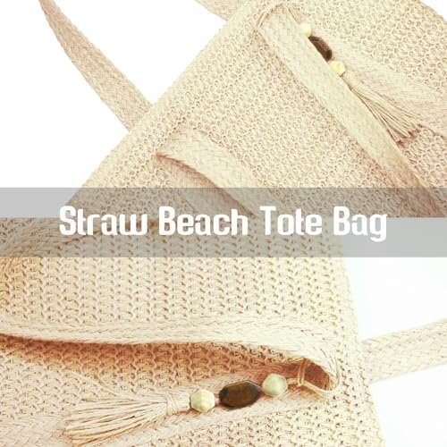 Straw Beach Tote Bag for Women Woven Large Beach Bag Beach Purse Vacation Hand-Woven Summer Beach Bag Rattan bag - Image 4