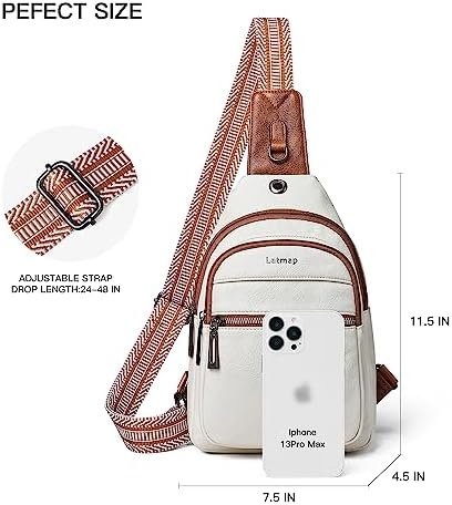 Sling Bag For Women Men Crossbody Shoulder Tote Blet Bags Backpack Fanny Pack Travel Purse Faux Leather - Image 3