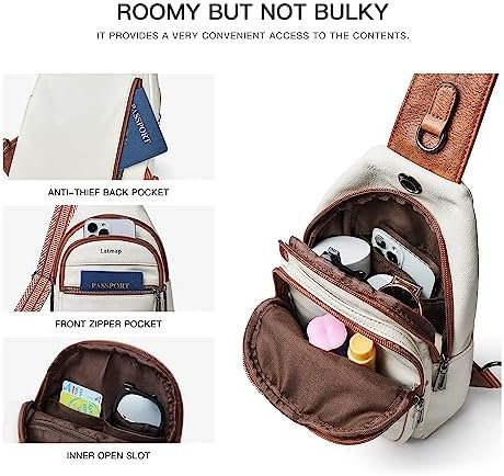 Sling Bag For Women Men Crossbody Shoulder Tote Blet Bags Backpack Fanny Pack Travel Purse Faux Leather - Image 4