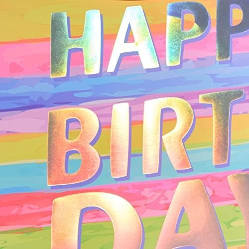 SUNCOLOR 13" Large Gift Bag with Card and Tissue Paper (Colorful Happy Birthday) - Image 4