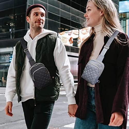 Small Crossbody Sling Bags for Women Men, 3 Zipper Pocket Cell Phone Purse Fanny Packs for Women - Image 2