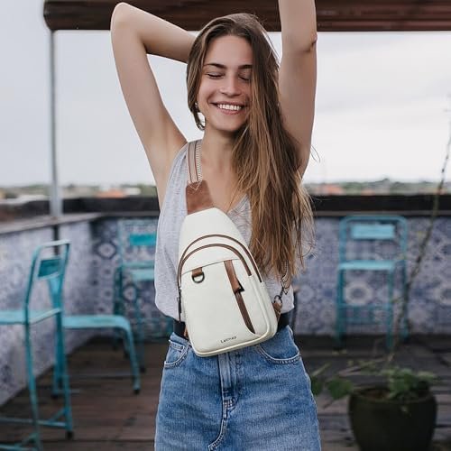 Sling Bag for Women Men Leather Small Sling Backpack Daypack Anti Theft Fanny Pack Crossbody Purse Travel - Image 8