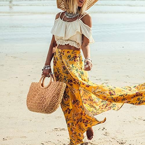 Straw Tote Bag Summer Beach Bag Handmade Straw Rattan Woven Handbag for Women Travel - Image 7