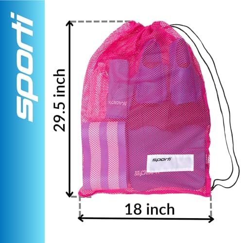 Sporti Mesh Swim Bag - Drawstring Backpack for Men Women, Swim bags for Athletic Gym Sports Workout, Large swim backpack - Image 6