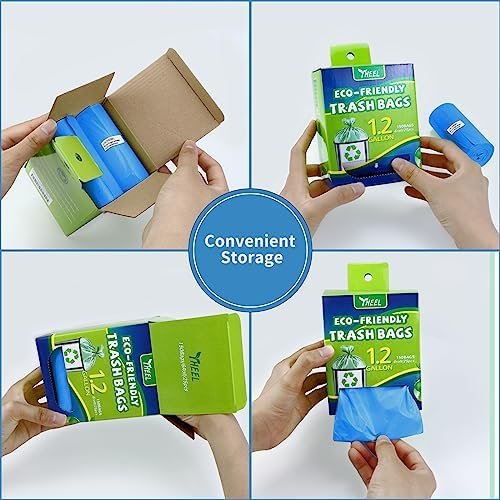 Small Trash Bags 1.2-Gallon: Small Garbage Bags for Bathroom Biodegradable Trash Bag Mini Trash Liners for Bathroom Bedroom Office (Blue, 150 Counts) - Image 4