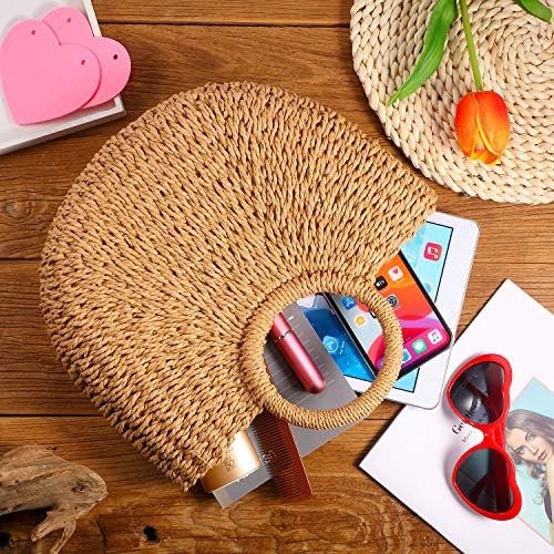 Straw Tote Bag Summer Beach Bag Handmade Straw Rattan Woven Handbag for Women Travel - Image 4