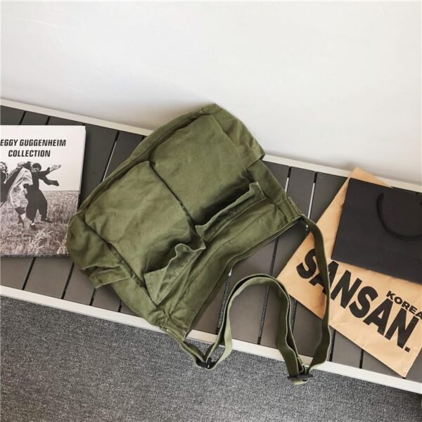 Canvas Tote Bag, Messenger Bag with Pockets Large Shoulder Hobo Crossbody Bag for Women and Men - Image 16