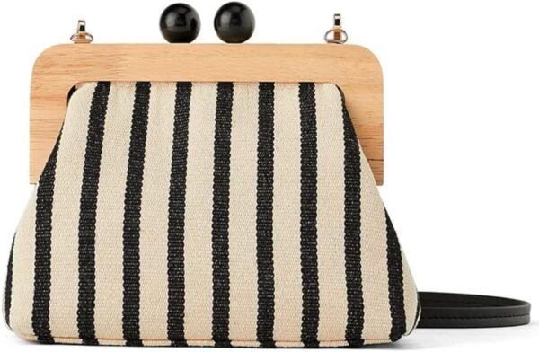 Yohora Women’s Crossbody Bag Kiss Lock Shoulder Purse Canvas Lightweight Retro Wallet