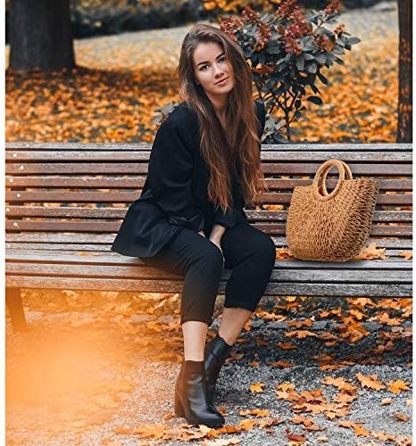 Straw Tote Bag Summer Beach Bag Handmade Straw Rattan Woven Handbag for Women Travel - Image 6
