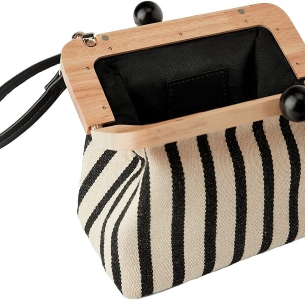 Yohora Women’s Crossbody Bag Kiss Lock Shoulder Purse Canvas Lightweight Retro Wallet - Image 4