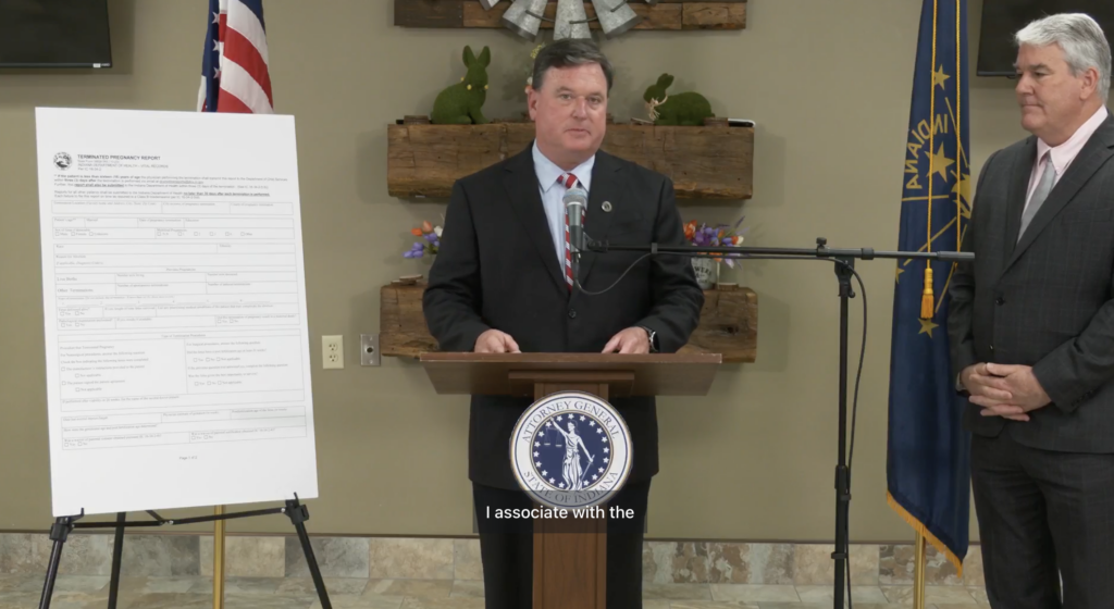 Attorney General Todd Rokita issues advisory opinion on aborted pregnancy report • Indiana Capital Chronicle