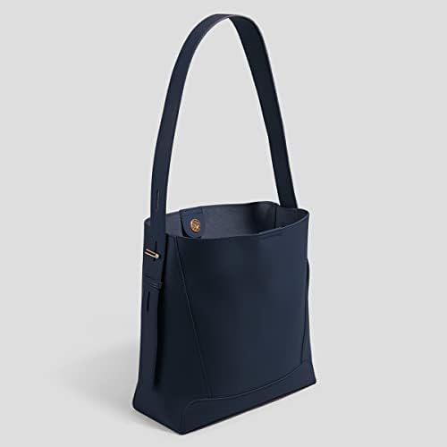 FOXLOVER Minimalism Leather Bucket Hobo Shoulder Bag for Women Small Lady Tote Handbag Purse - Image 7