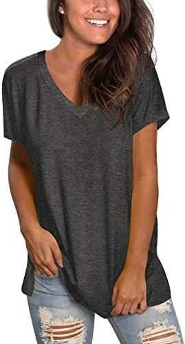 Sipaya Womens T Shirts Basic V Neck Tee Loose Fitting Casual Short Sleeve Tops - Image 2