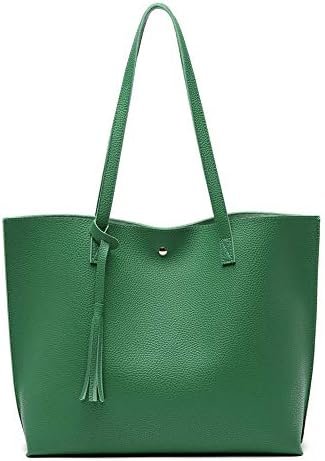 Dreubea Women's Soft Faux Leather Tote Shoulder Bag from, Big Capacity Tassel Handbag