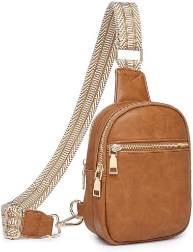 Small Crossbody Sling Bag for Women Leather Fanny Pack Cross body Purse Chest Bag for Women for Gifts