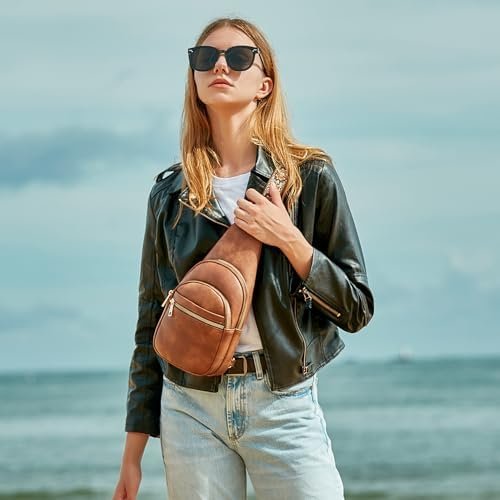 Small Sling Bag for Women Leather Crossbody Bags Fanny Pack Crossbody Chest Bags Purse - Image 6