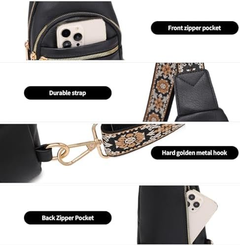 Small Sling Bag for Women Leather Crossbody Bags Fanny Pack Crossbody Chest Bags Purse - Image 5