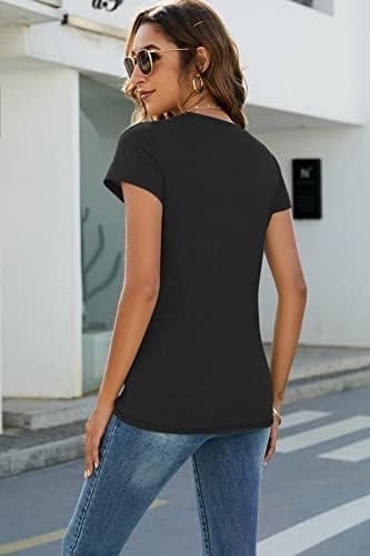 Sherosa Womens T Shirts Short Sleeve Crew Neck Shirts Basic Tee Tops Blouse - Image 5