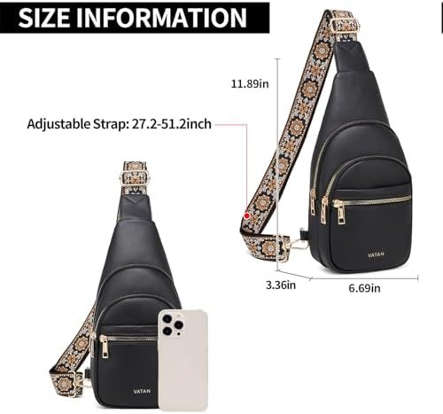 Small Sling Bag for Women Leather Crossbody Bags Fanny Pack Crossbody Chest Bags Purse - Image 2