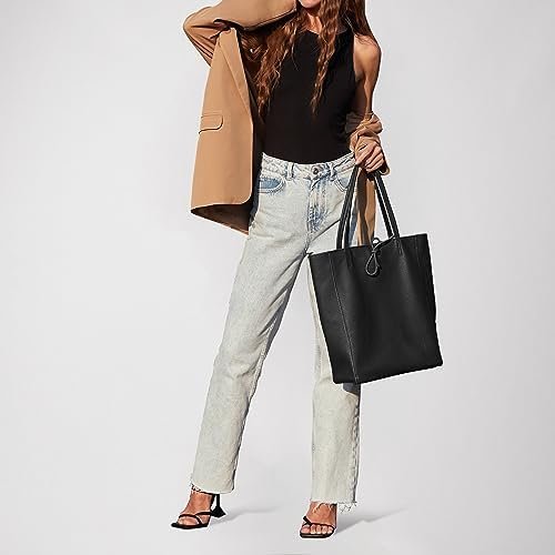 TAKEASY Large Leather Tote Bag for Women with Zipper - Genuine Soft Italian Leather Handbags for Shopping, Work, Travel - Image 8
