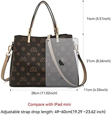 FOXLOVER Top-Handle Satchel Handbags for Women PVC Leather With Crossbody Strap Zipper Lightweight - Image 2