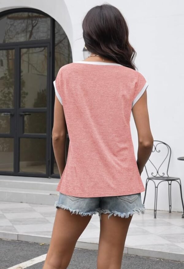 Womens Cap Sleeve Tank Tops 2024 Sleeveless Shirts Loose Fit Cute Graphic Tees Funny Short Sleeve T Shirts Blouses - Image 6